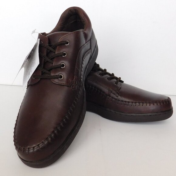 Nunn Bush Men's Leather Walking Oxford Shoes Brown Size 11 Mercer 83066-02 NWT - Picture 1 of 10